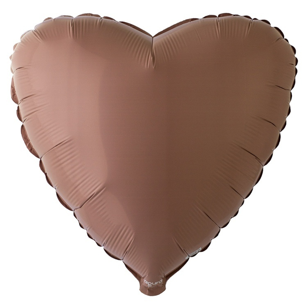 Сердце "Сатин какао с молоком" 46 см