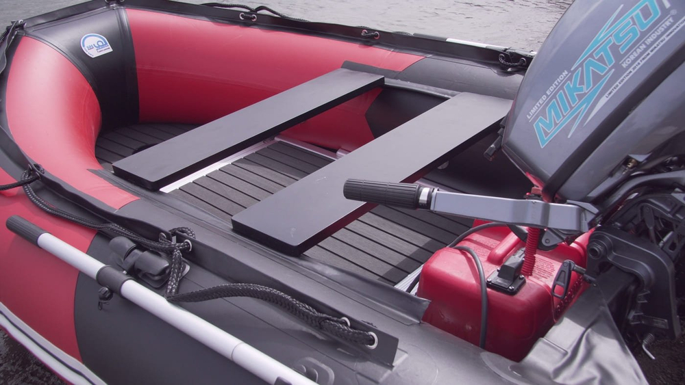 Лодка ПВХ STORMLINE Flexiteek 340 (черно-зеленая/красно-черная)