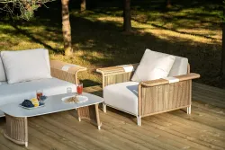 "Мальдивы" лаунж-зона из искусственного ротанга, цвет соломенный