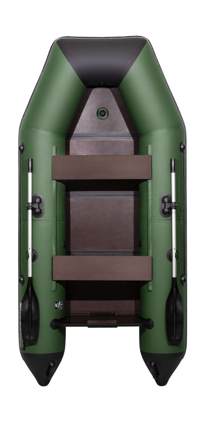 Надувная лодка ПВХ, АКВА 2900 слань-книжка киль, зеленый/черный