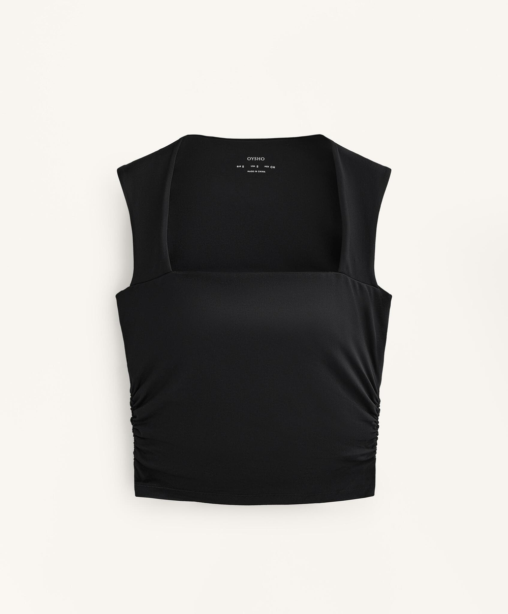 Oysho Спортивный топ Comfortlux, черный