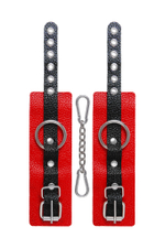 Наручники Pecado с одним ремешком с люверсами красные 18 см