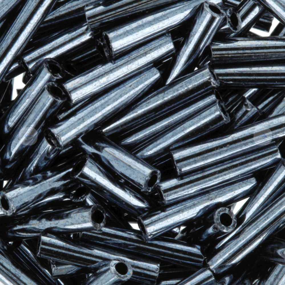 Бисер Япония "TOHO" СТЕКЛЯРУС (BUGLE) №3 9 мм 5 х 5 г №0081 т. серый