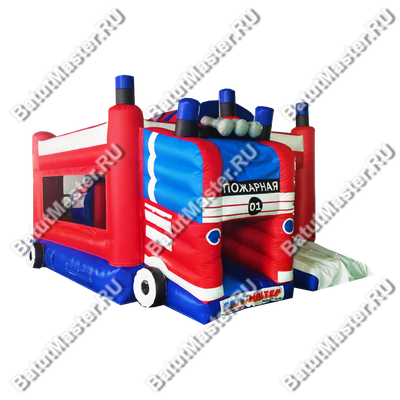 Детский надувной батут "Весёлые пожарные", 5*4*3,2 м