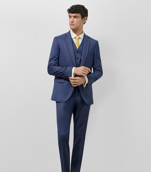 Мужской классический костюм тройка (синий) В3