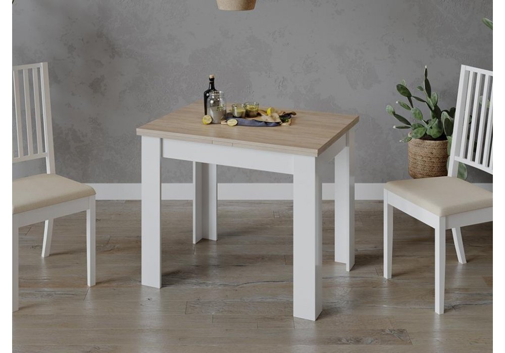 Стол деревянный Woodville Промо Тип 3 белый, дуб сонома светлый