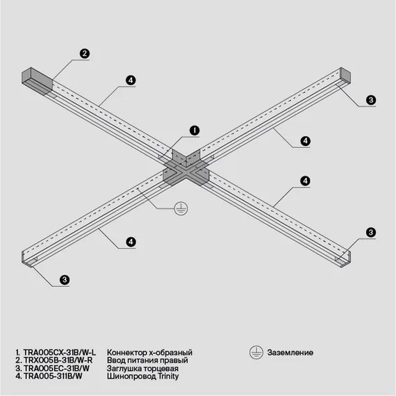 Заглушка торцевая Trinity черный, 1шт Technical tra005ec-31b