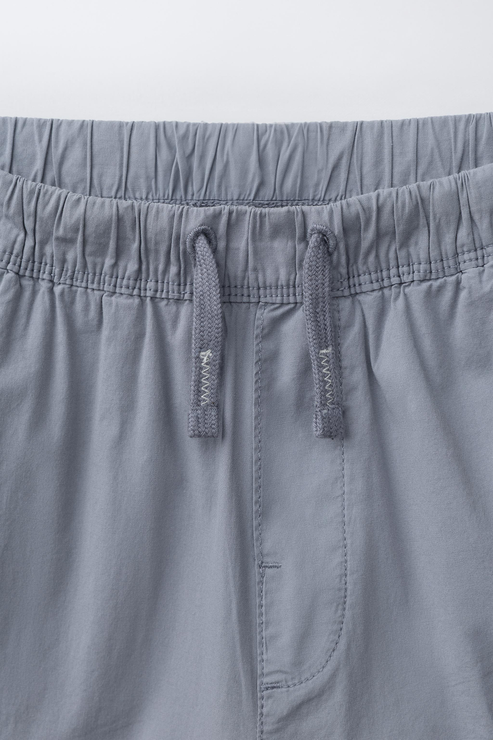 ZARA БРЮКИ STRAIGHT ИЗ ПОПЛИНА, ЛИНЯЛЫЙ СИНИЙ