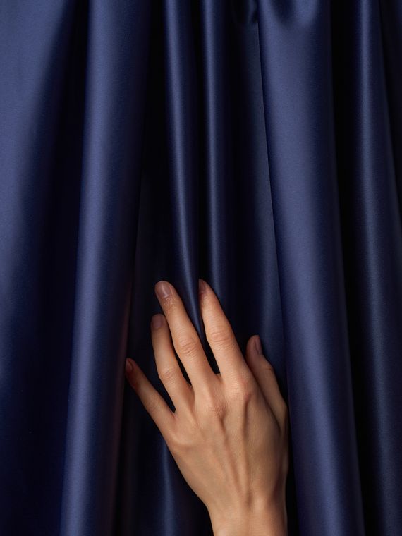 Атлас-стрейч бельевой оптом, Китай, темно-синий 061