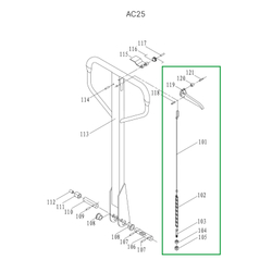 Тяга цепная в сборе для ручки гидравлических тележек DF25
