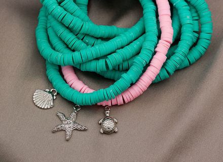 Нить каучуковых бусин 6мм