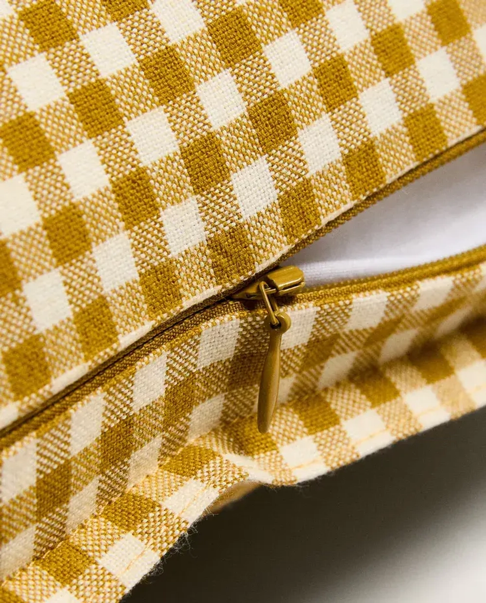 ZARA HOME НАВОЛОЧКА ДЛЯ ДЕКОРАТИВНОЙ ПОДУШКИ В КЛЕТКУ, ЖЕЛТЫЙ