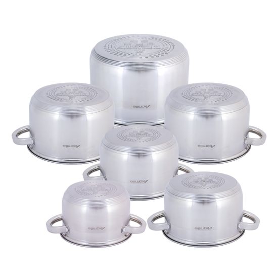 Набор кастрюль 12 предметов из нержавеющей стали Kamille KM-5640S