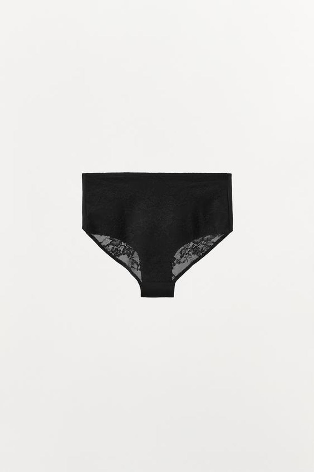 ZARA КОМБИНИРОВАННЫЕ КРУЖЕВНЫЕ ТРУСЫ BODY SHAPE, ЧЕРНЫЙ