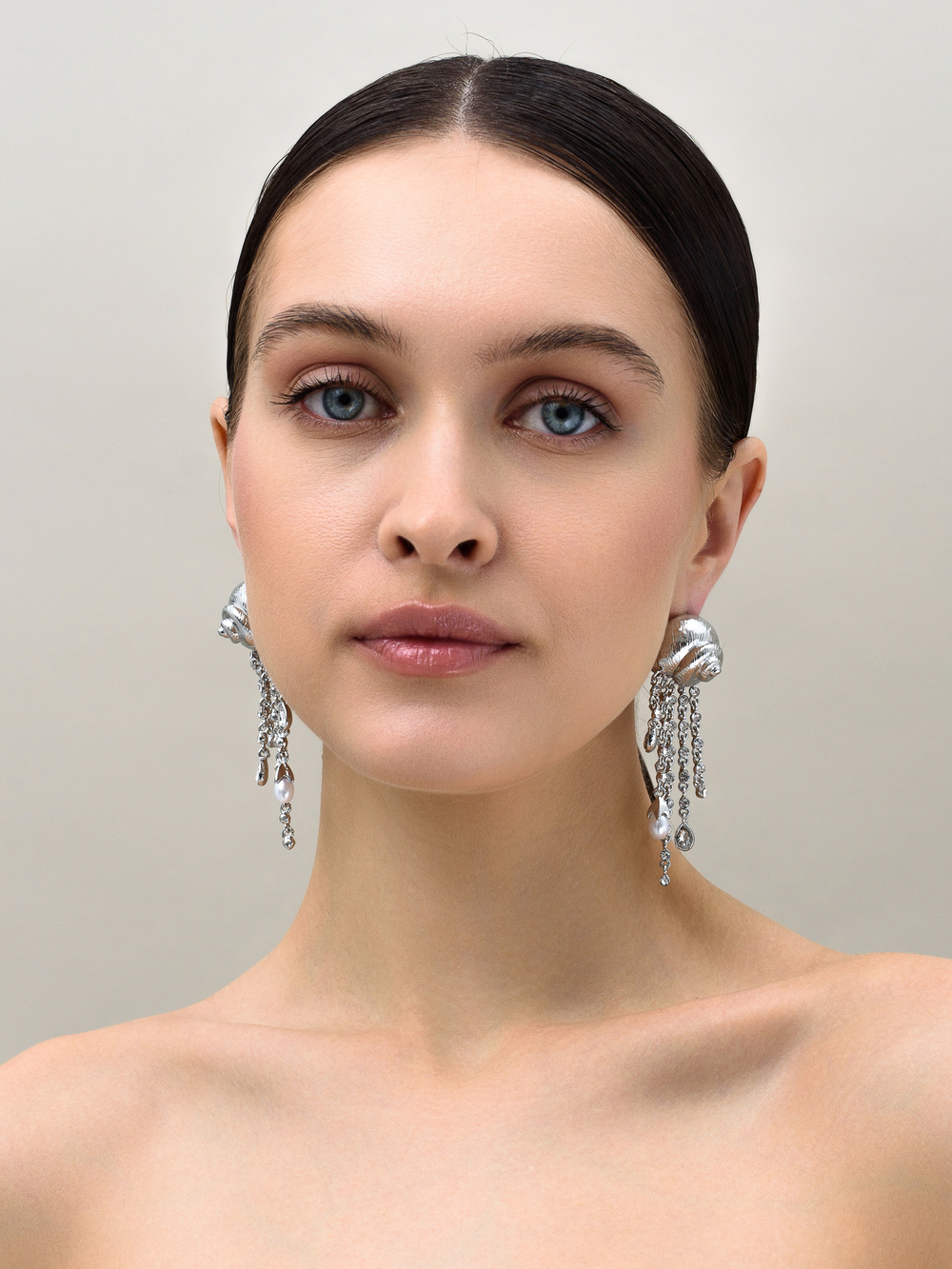 Серьги "Shell chandelier" Silver