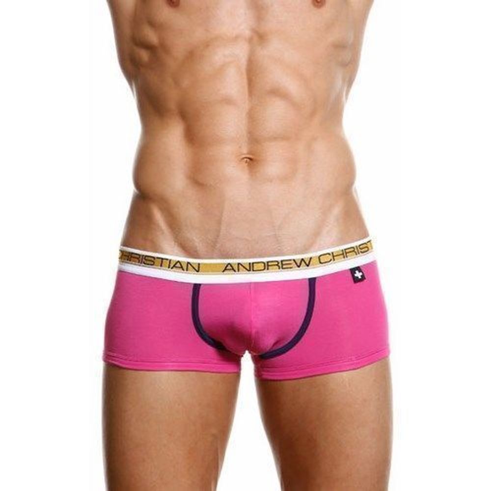 Мужские трусы боксеры розовые Andrew Christian Slim Focus Boxer Fuchsia 5073