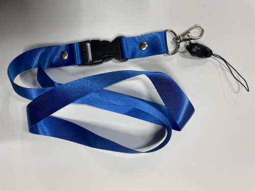 Синий / Брелок, шнурок для ключей на шею без логотипа, ланъярд, крафт, синий (1 шт)