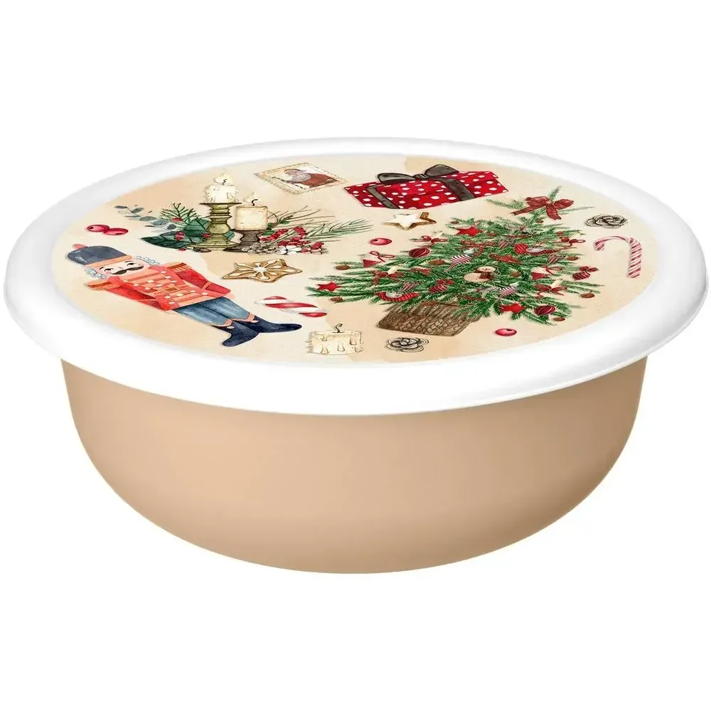 Миска Modena 2,1л с крышкой с декором Игрушки, Бежевый Миска Modena 2,1л с крышкой с декором Игрушки, Бежевый