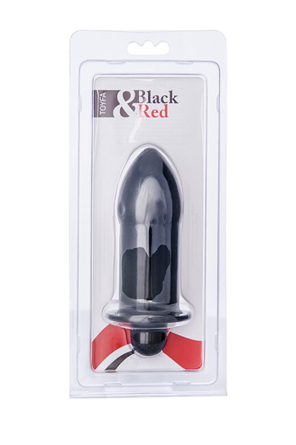 Большая анальная вибровтулка Black & Red (Цвет: черный)