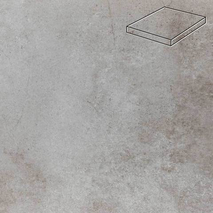Stroeher - Keraplatte Aera Т 705 beton 340х340х35х11 артикул 9441 - Угловая клинкерная ступень прямоугольная Loftstufe