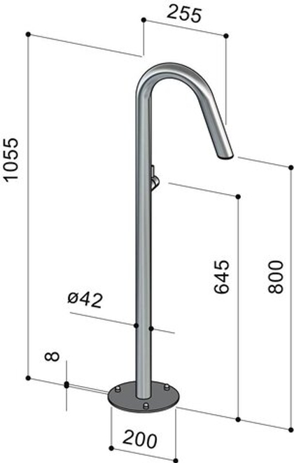 Душ уличный для ног Alta Twiggy, стальной