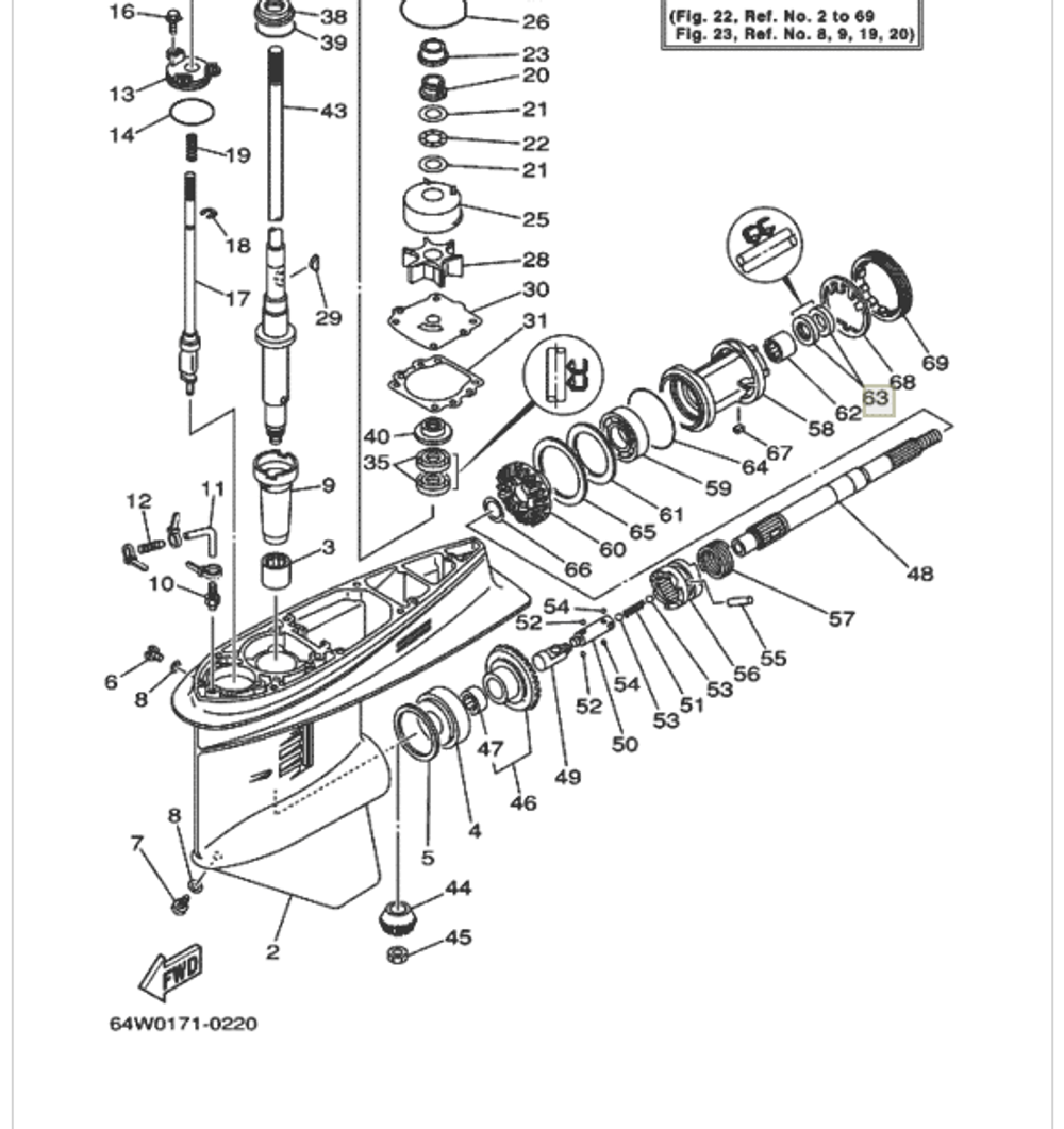 Сальник редуктора Yamaha 9310125M0300