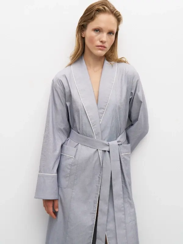 Халат хлопковый голубой