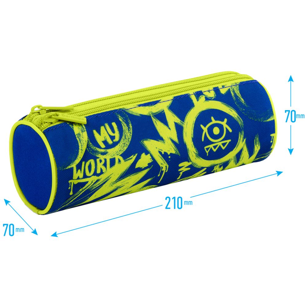 Пенал мягкий тубус 2 отделения 210х70 Berlingo My world, полиэстер