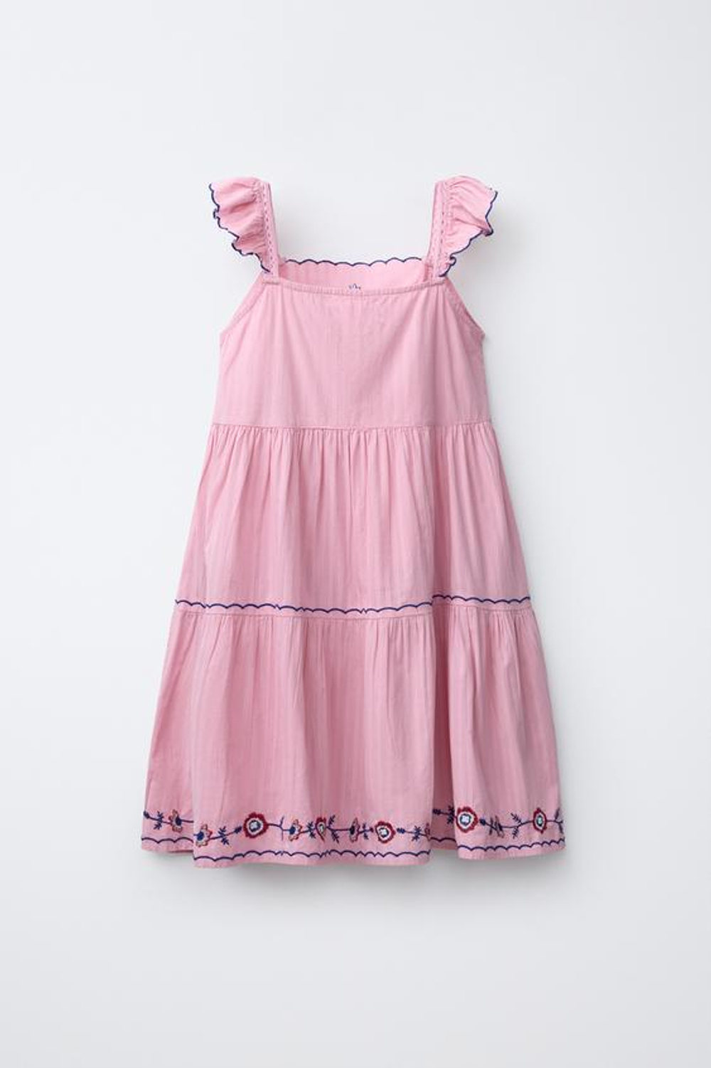 ZARA ПЛАТЬЕ С ВЫШИВКОЙ, КЛУБНИЧНЫЙ