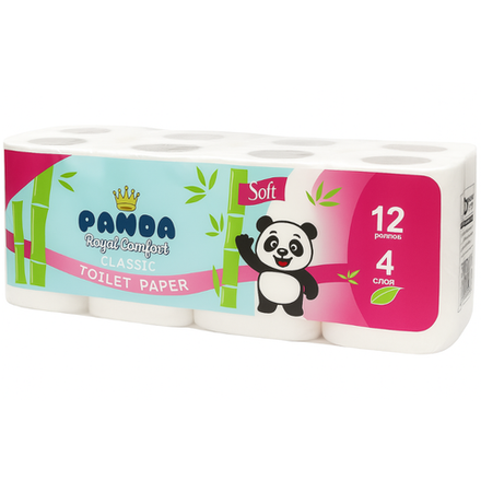 Туалетная бумага Panda Royal Comfort Classic со втулкой 4 слоя 12 шт