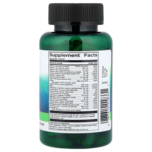 Swanson, Мультивитамины с железом, 90 капсул