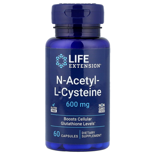 Life Extension, N-ацетил-L-цистеин, 600 мг, 60 капсул