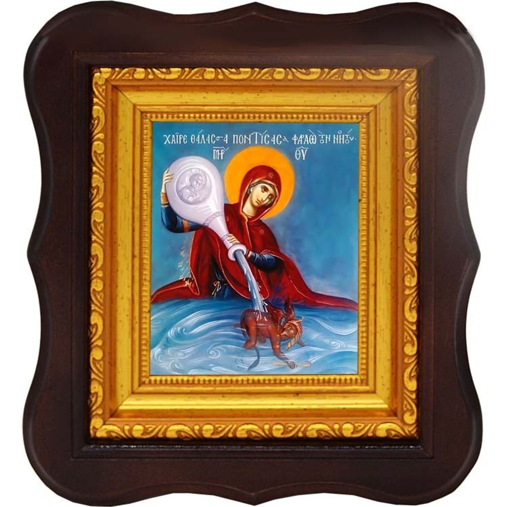 Отгоняющая злые помыслы. Икона Богородицы на холсте.