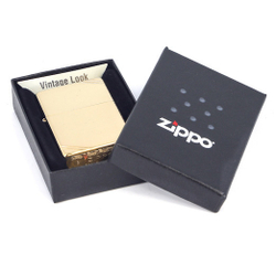 Зажигалка Zippo с полосками, с покрытием High Polish Brass, латунь/сталь, золотистая, глянцевая