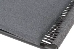 "Авиньон" кресло плетеное из роупа, каркас алюминий серый (RAL7022) муар, роуп серый круглый, ткань темно-серая 027