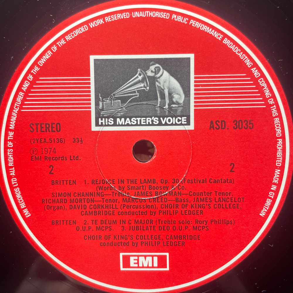 Бриттен - Возвеселитесь в Агнце / Чичестерские псалмы (Англия 1974г.)