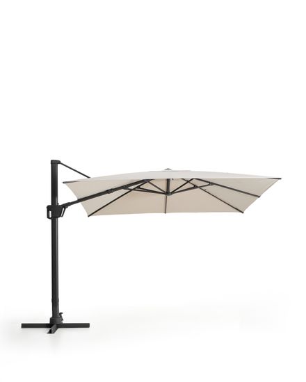 Бежевый консольный зонт Noli с графитовой алюминиевой конструкцией, 300 x 300 см