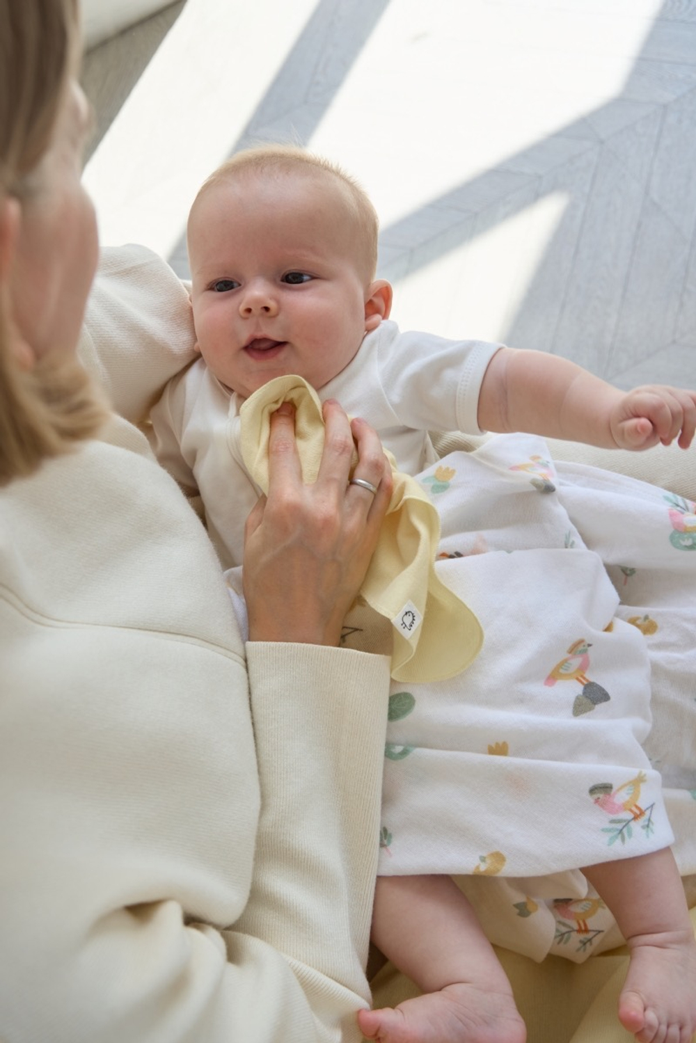 Пелёнки фланелевые BUBA KIDS, 3 шт., Утка мандаринка/Жёлтая пастель/Сливочный, 95х115