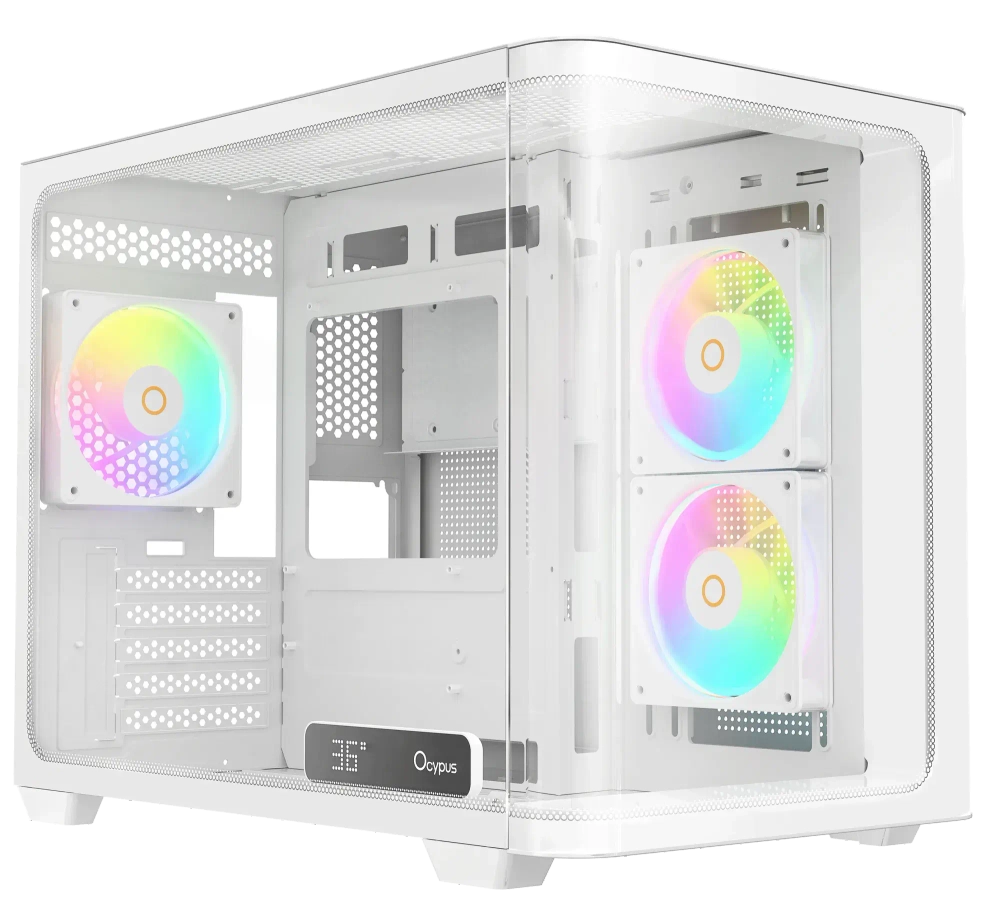 Корпус Ocypus Iota C50 WH Curve ARGB Digital mATX/ITX 2xUSB Type-C Белый Iota-C50-WHD300CD-GL