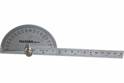 Измерительная линейка HARDEN из нержавеющей стали, с транспортиром, 90 х 150 мм 580718