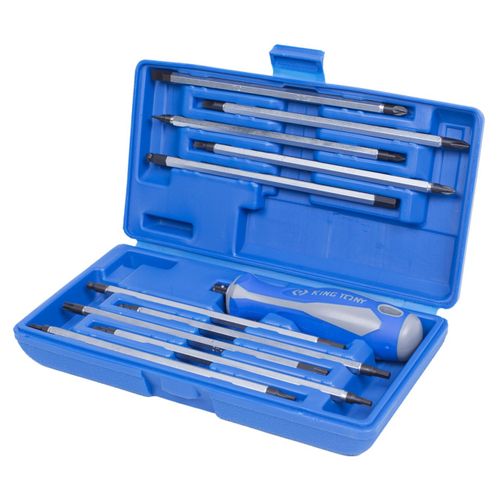 KING TONY (32518MR) Набор двухсторонних удлиненных вставок (бит), 11 предметов
