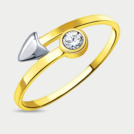 Кольцо для женщин из желтого золота 585 пробы с фианитами (арт.л10750)