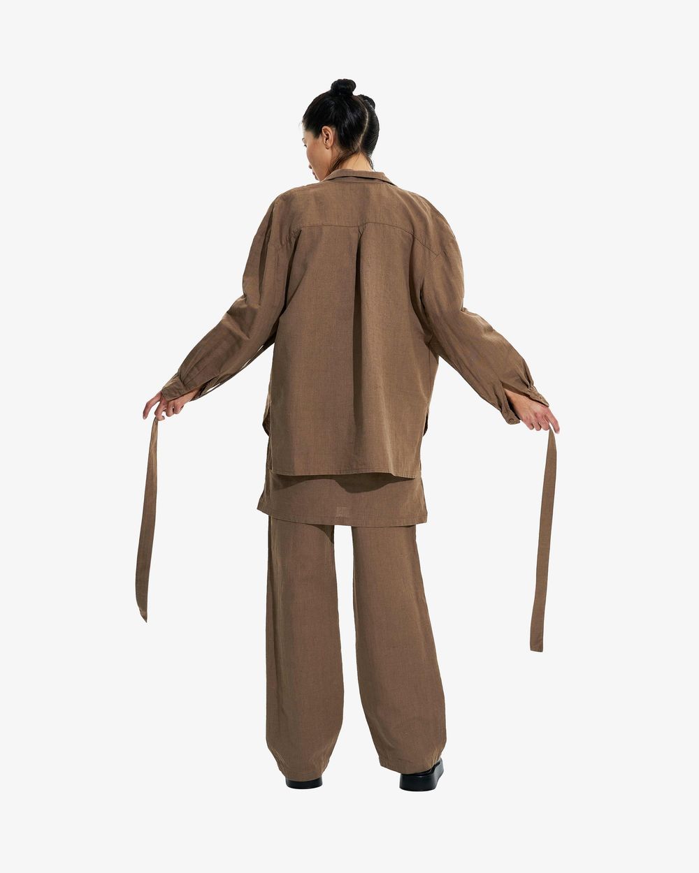 Рубашка льняная Borozna Бежевая