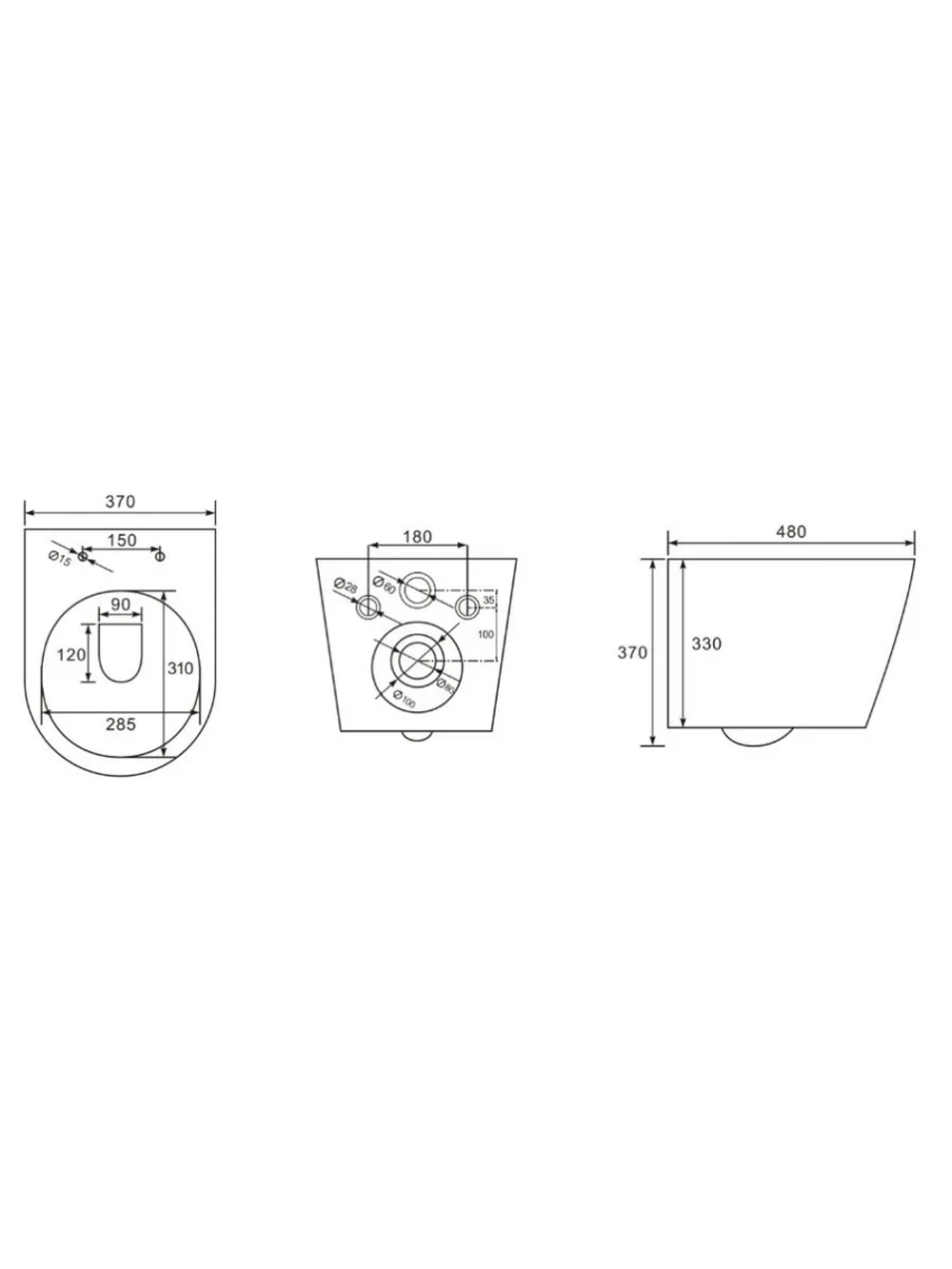 Унитаз подвесной BLACK Money