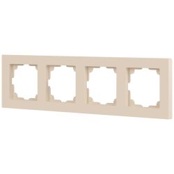 Рамка для розеток и выключателей Intro Accent 6-504-02 на 4 поста, СУ, слоновая кость | Intro