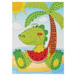 Набор для творчества "Сверкающая мозаика из мягкого пластика", "Крокодил", 21х29 см, ЮНЛАНДИЯ, 662366