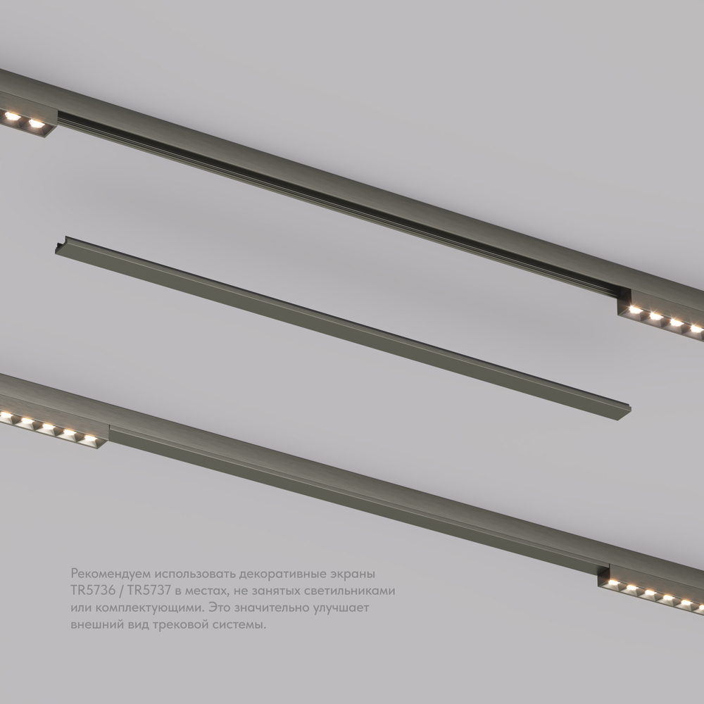 TR5737-DN Декоративная заглушка желоба трека, 50см, для трека Shine, серия Base, темный никель, алюминий