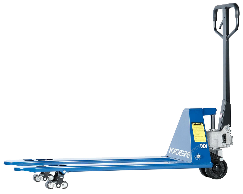 NORDBERG (N3903-15) Тележка (рохля) складская гидравлическая с низким подхватом 1.5 т, с полиуретановыми колесами