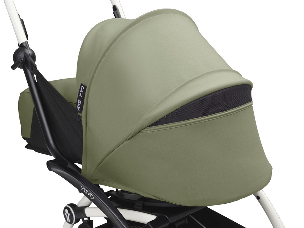 Коляска для новорожденных Stokke YOYO3 Newborn Pack 0+ рама белая White Olive