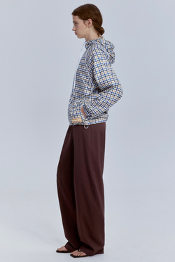 Ветровка с принтом "гусиная лапка" и капюшоном